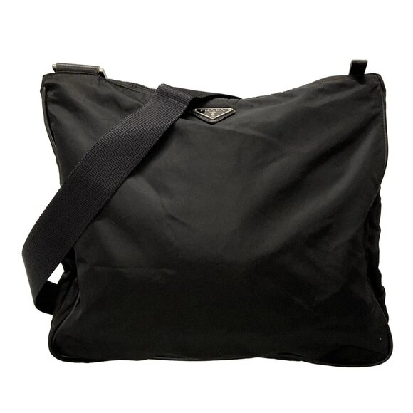 PRADA - Black Nylon Leather Shoulder Bag 334-071625 - Picture 1 of 10